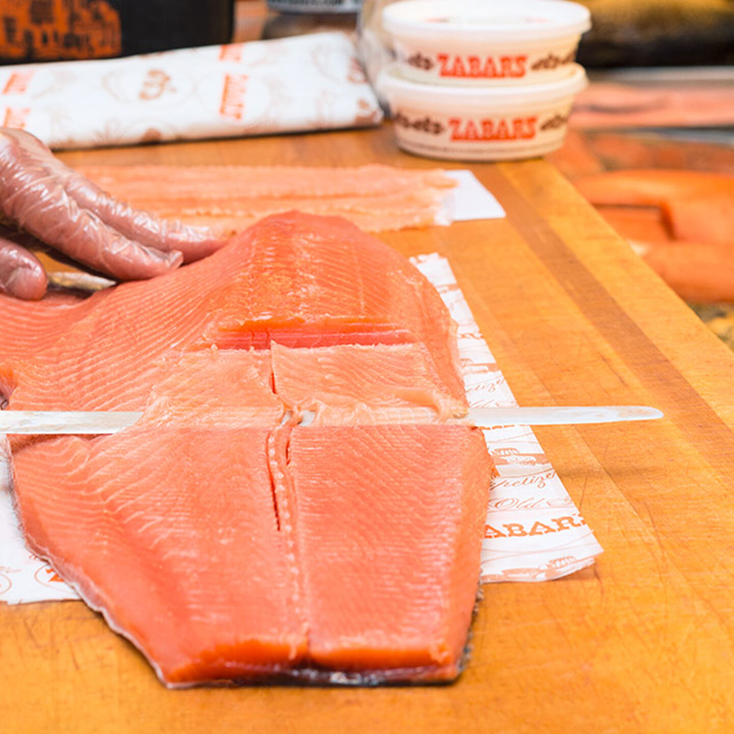 Slicing at Zabar's Fish Counter