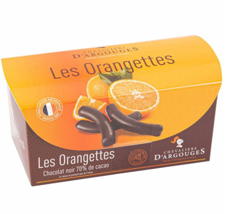 Chevaliers d’Argouges Candied Orange Peels with Dark Chocolate 190g  large