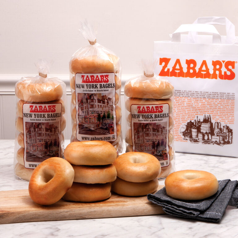 Zabar's NY 18 Bagel Bundle: Traditional  (Plain: Kosher)  large