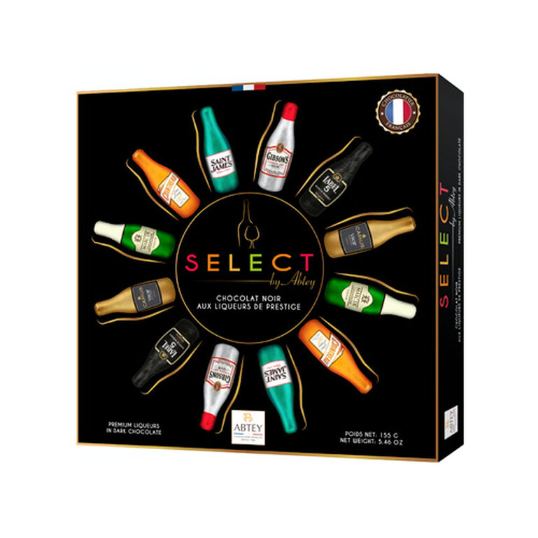 Abtey Dark Chocolate Bottles with Liqueurs in Luxury Box  large