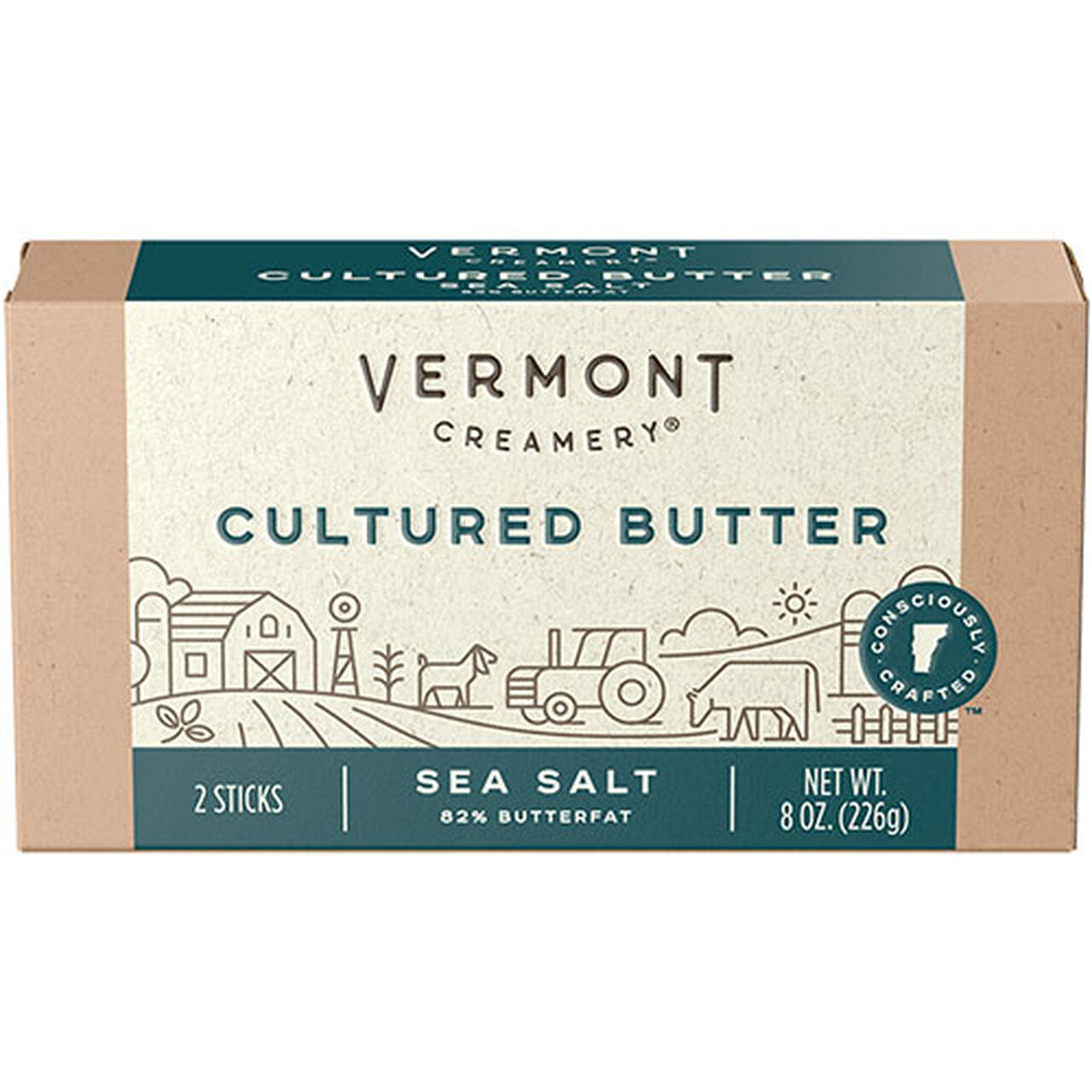 Vermont Creamery Cultured Butter - Lightly Salted 8oz, , large image number 0