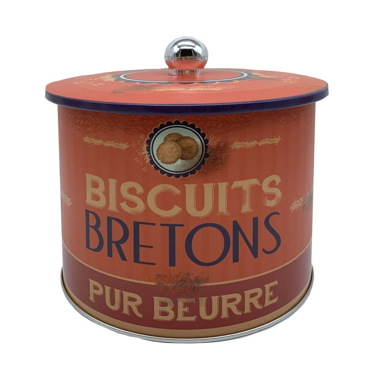Maison Peltier Palets Biscuits Bretons Round Tin 400g  large