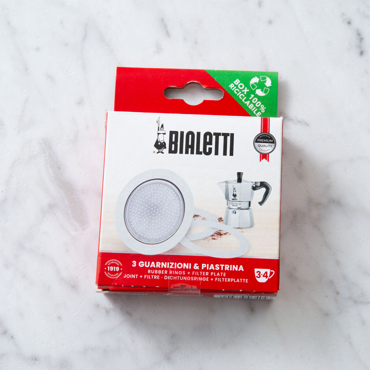 Bialetti Rubber Rings and Filter Plate Replacement (3-4 cup)  large
