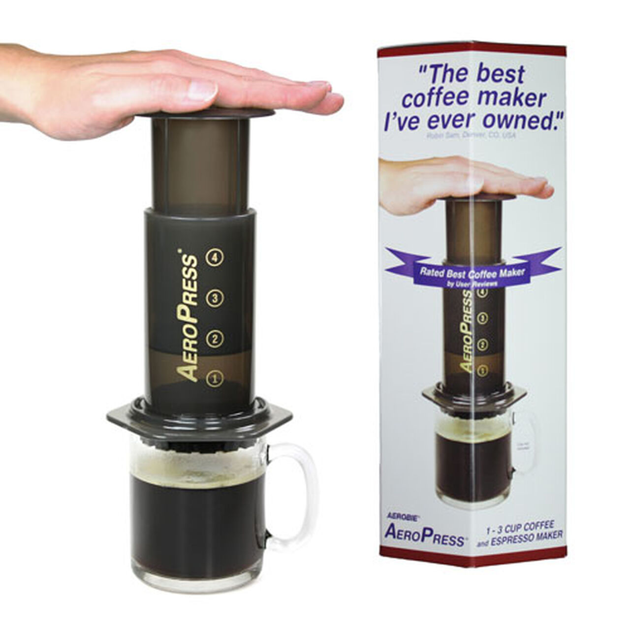 AeroPress Coffee and Espresso Maker, Black