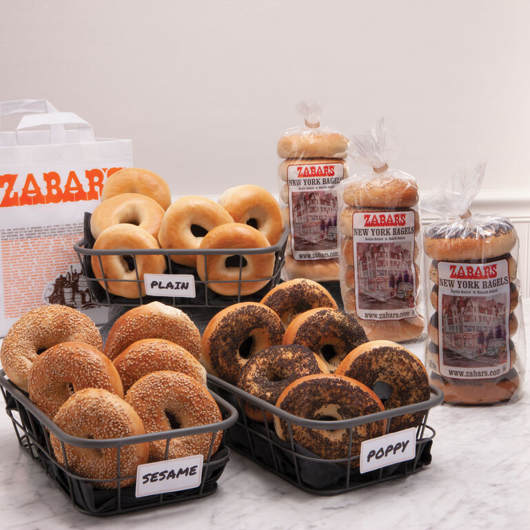 Zabar's NY 18 Bagel Bundle: Classic  (Plain, Poppy, Sesame: Kosher)  large
