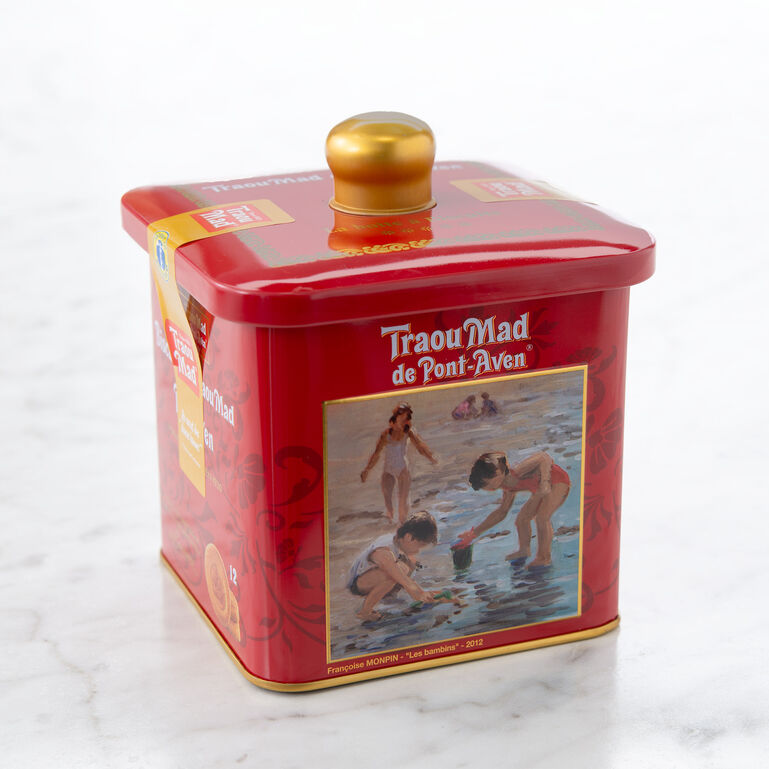 Traou Mad Palets Thick Butter Cookies in Red Knob-Top Tin 200g  large