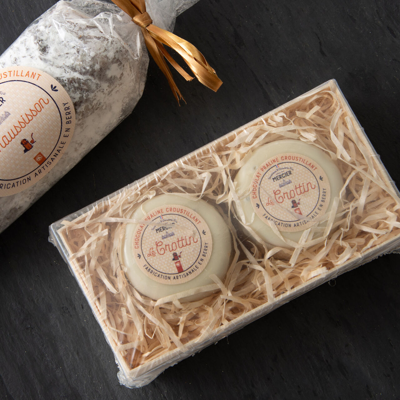 Chocolate Crottins with Almond & Hazelnut Praline by La Maison Mercier 130g  large