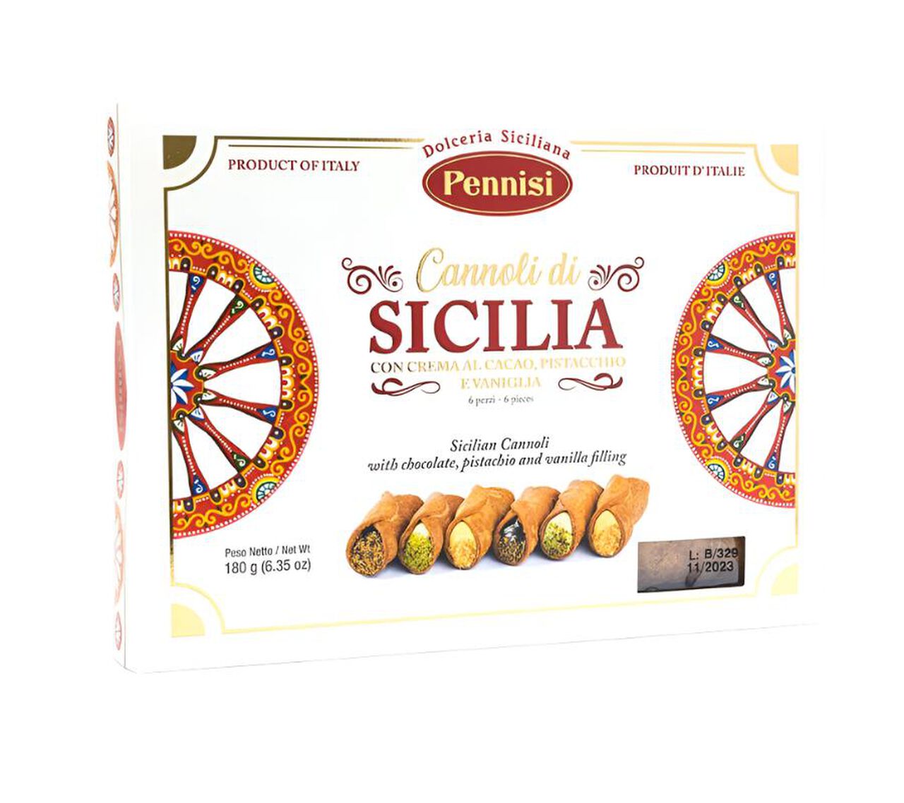 Pennisi Sicilian Cannoli Mix Chocolate, Pistachio, Vanilla  large