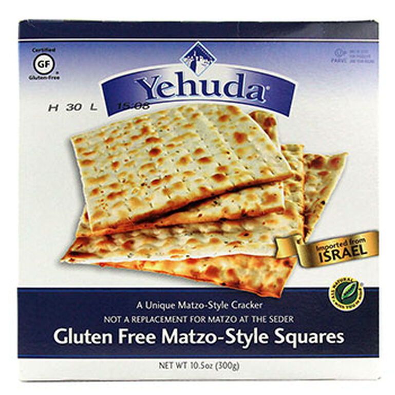 Yehuda Gluten Free Matzo - Style Squares  10.5oz (Kosher for Passover)  large
