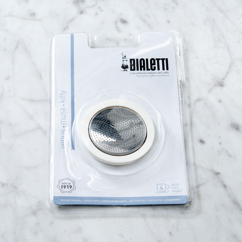 Bialetti Rubber Rings and Stainless Steel Filter Plate 4-cup  large
