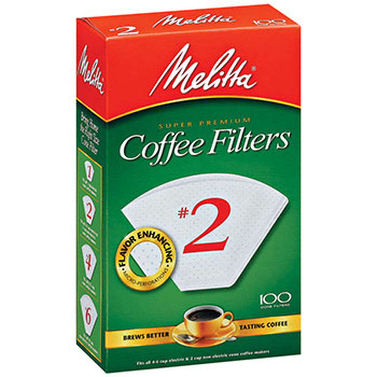 Melitta #2 Coffee Filters - (100ct.)  large