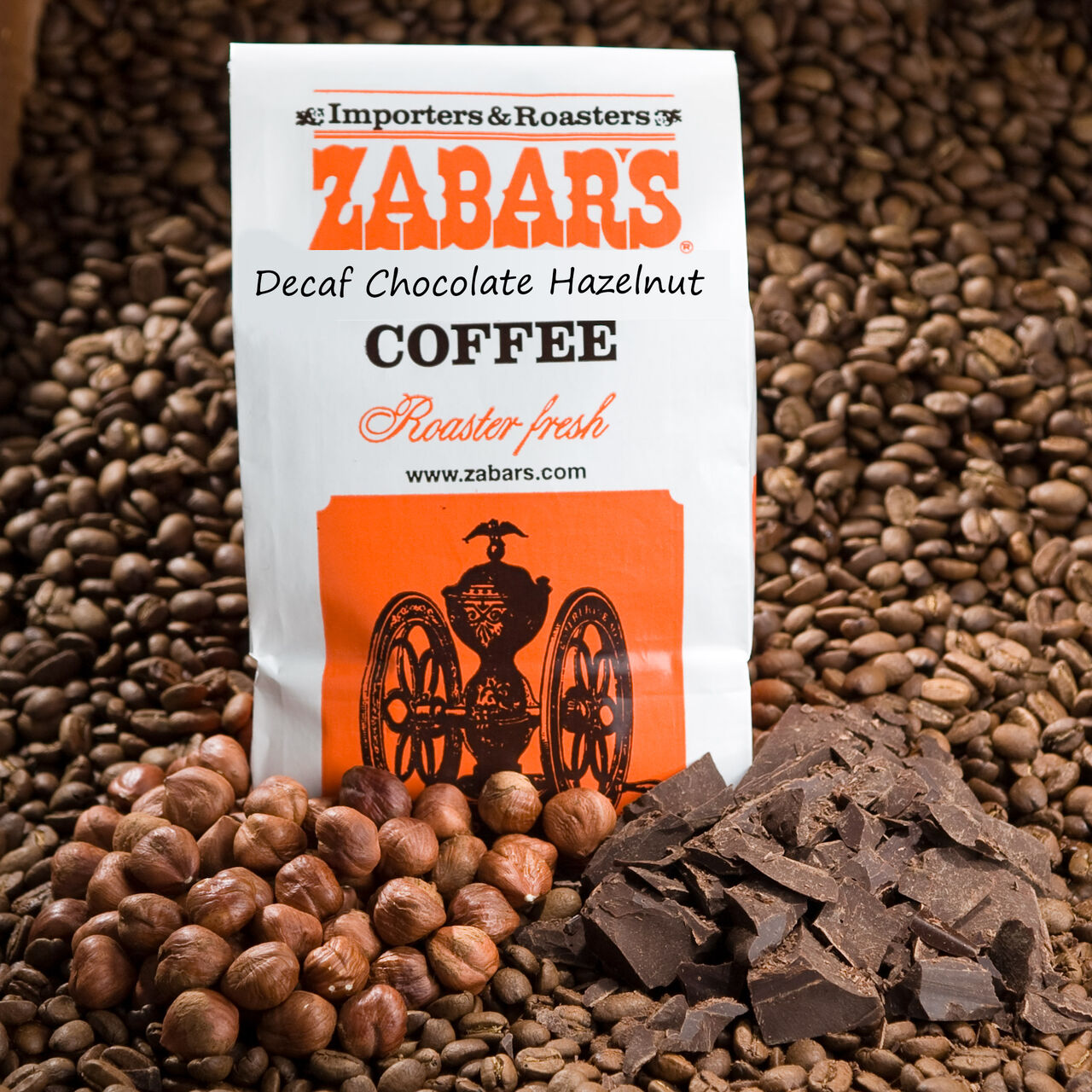 Decaf Chocolate Hazelnut Coffee - 16oz (Kosher), , large image number 0