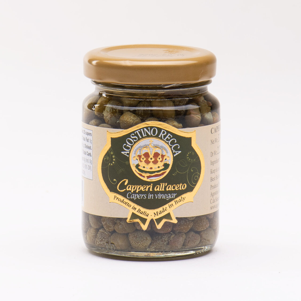 Agostino Recca Capers in Wine Vinegar 3.7oz, , large image number 0