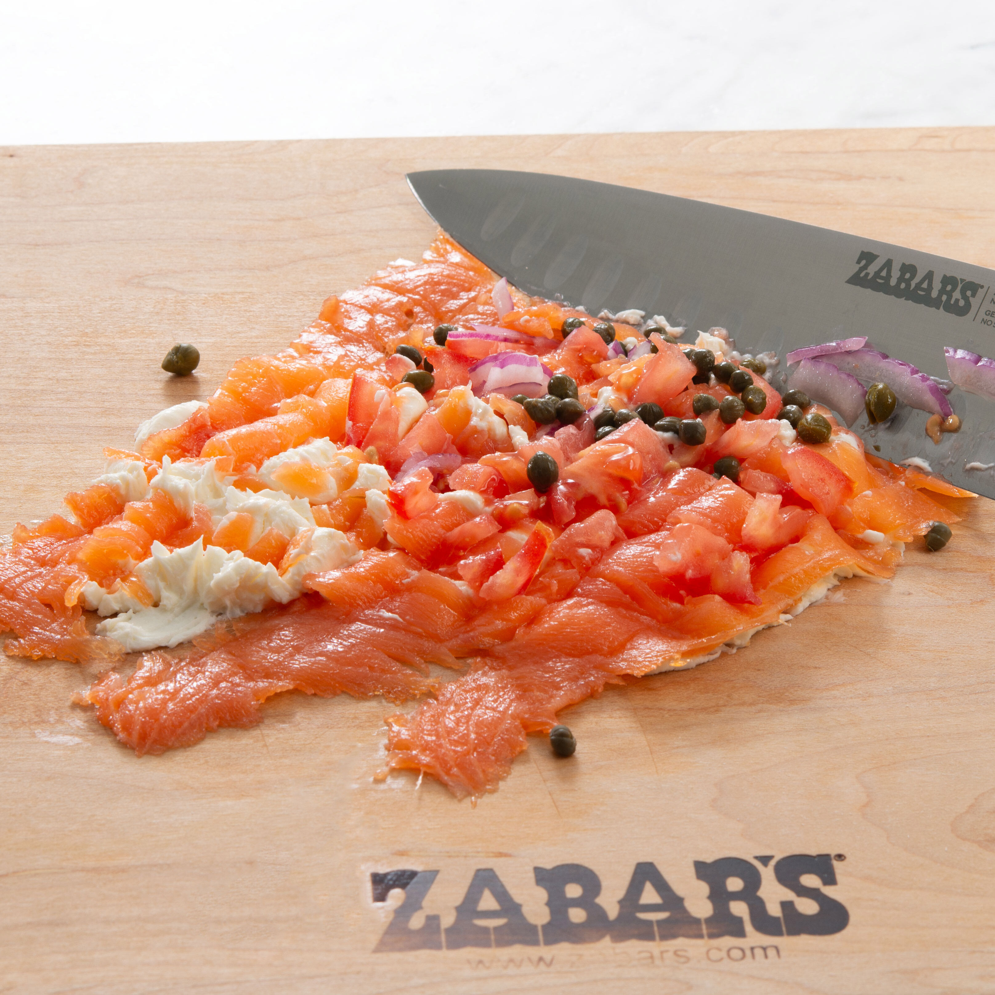 【レガストック川崎本店】新品　ZABARS　ゼイバーズ 　カッティングボード　まな板　鮭　サケ 魚 Nova Smoked Salmon Prepack by Zabar's