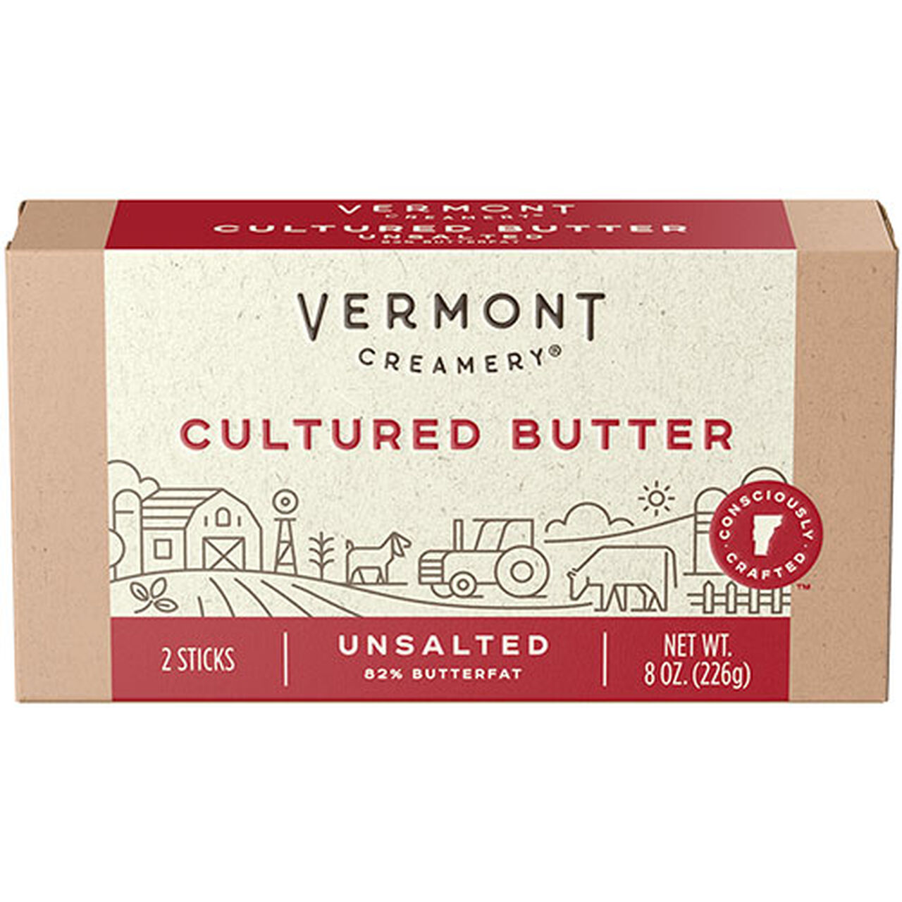 Vermont Creamery Cultured Butter - Unsalted Chef 8oz, , large image number 0