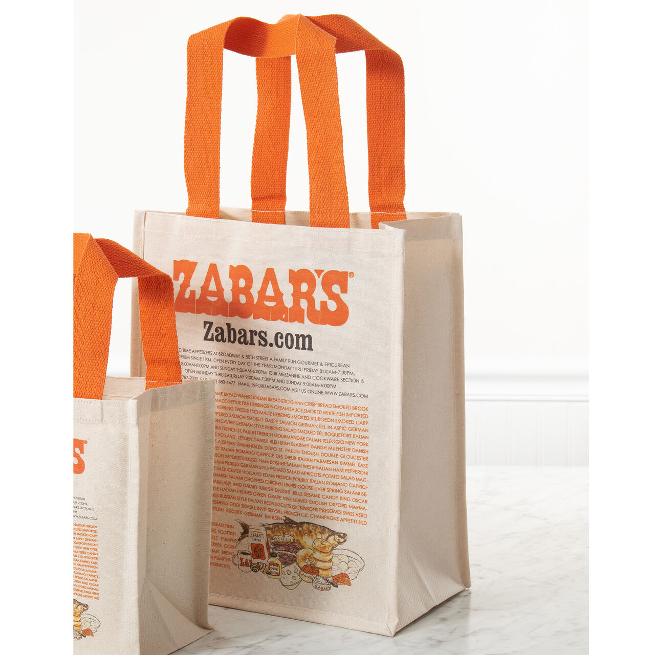 Zabar's Canvas Tote Bag with Words (Large)  large