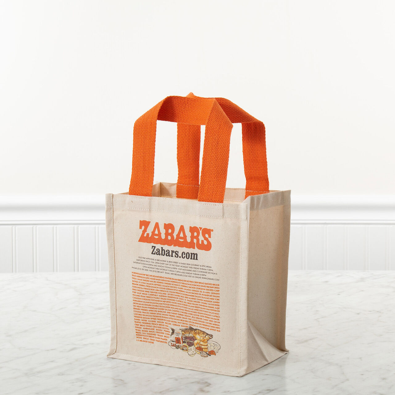 Zabar's Canvas Tote Bag with Words (Small), , large image number 0