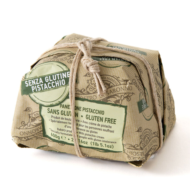 Saronno Gluten-Free Pistachio Panettone Hand Wrapped 21.16 oz  large