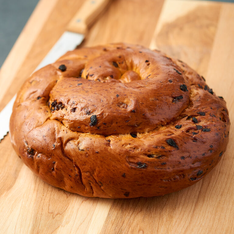 Round Raisin Challah - 1-lb (Kosher)  large