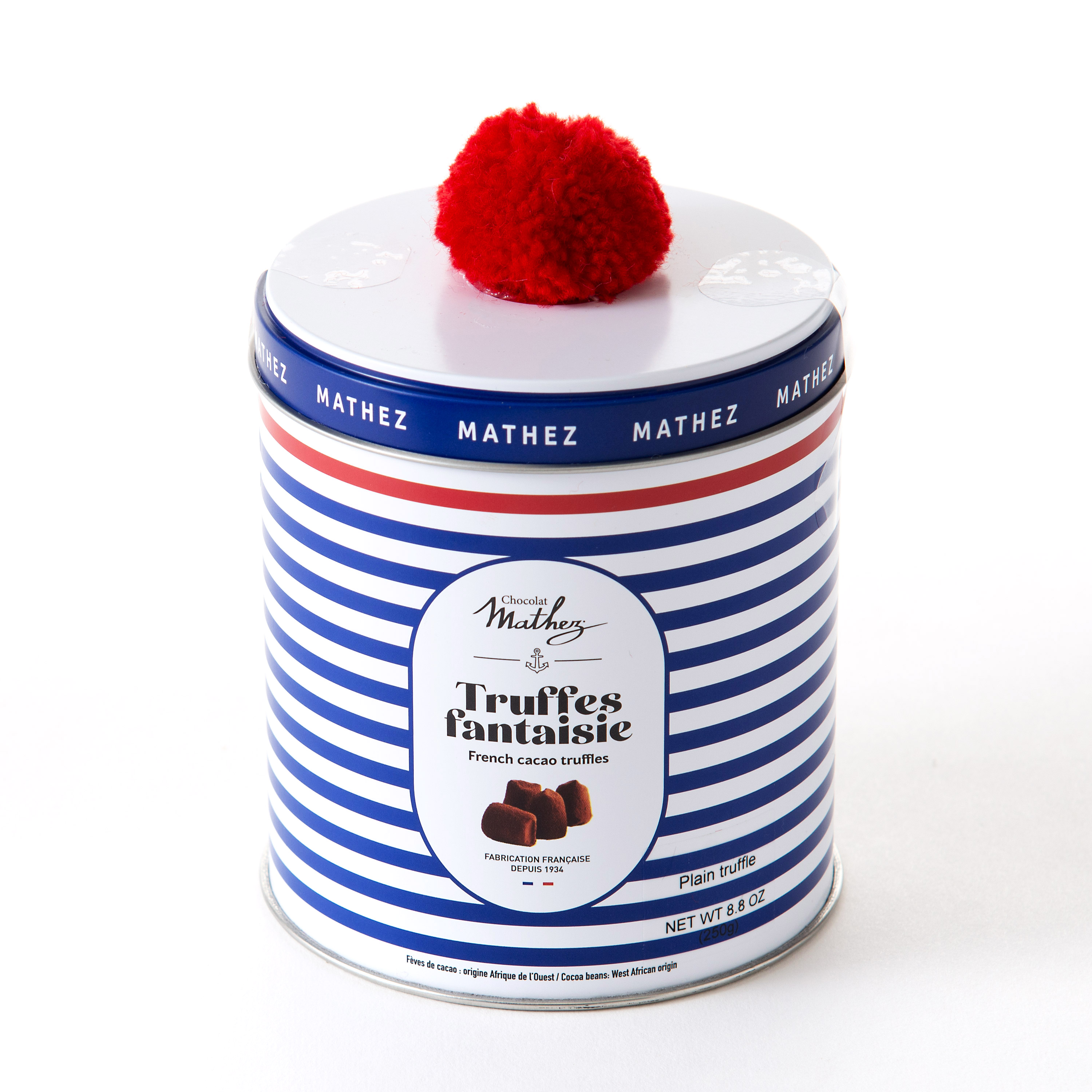 Mathez Cocoa Powdered Truffles in Pom pom tin 250g